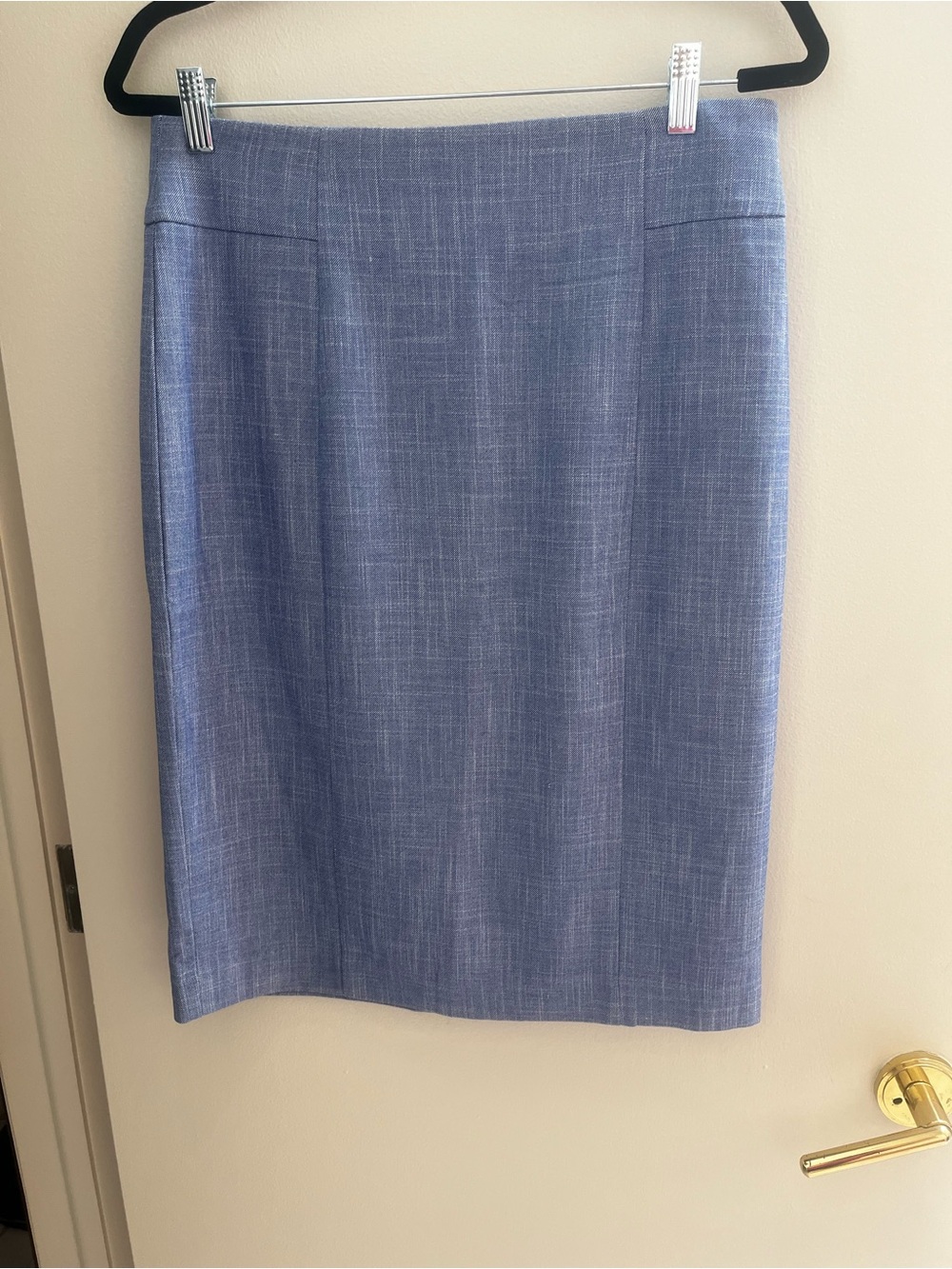 Ann Taylor Light Blue Heathered Pencil Skirt
